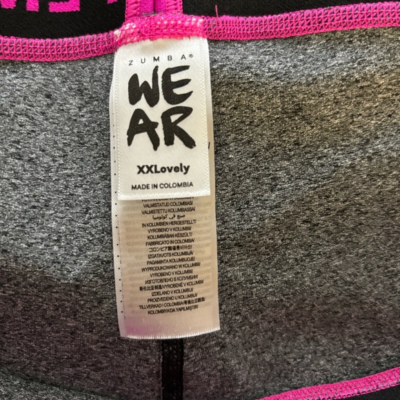 Zumba Fitness Gray & Pink Leggings Size XXL - Picture 4 of 5